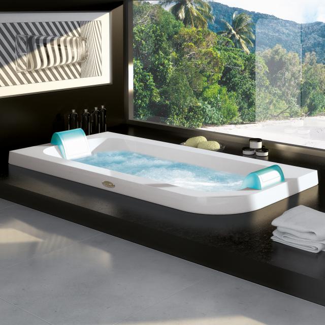 Jacuzzi AQUASOUL DOUBLE corner whirlbath, built-in white, without integrated water inlet, with Rainbow