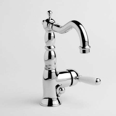 Jörger Delphi single lever basin mixer with white levers chrome
