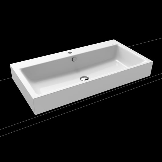 KALDEWEI PURO countertop washbasin matt white, with 1 tap hole ...