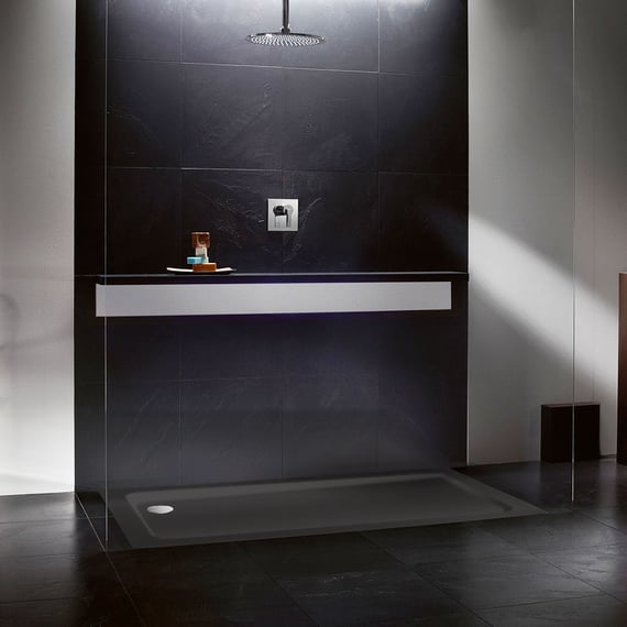 Receveur de douche Steen avec cadre 80X120 cm couleur Crème intense RAL 1015 grille Acier