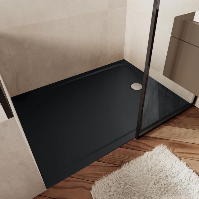 Kaldewei Cayonoplan square/rectangular shower tray matt black, with Secure Plus