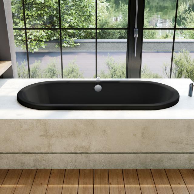 Kaldewei Centro Duo oval bath, built-in cool grey 90
