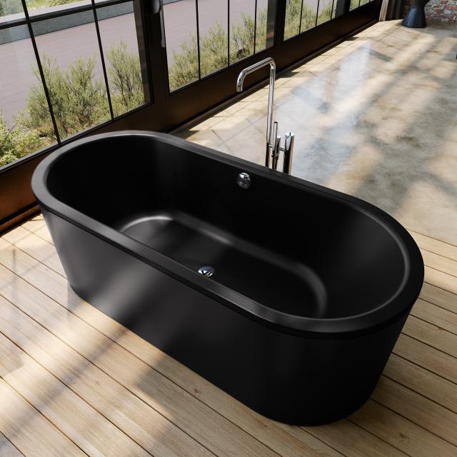 Kaldewei Classic Duo Oval freestanding oval bath matt black, panel matt black