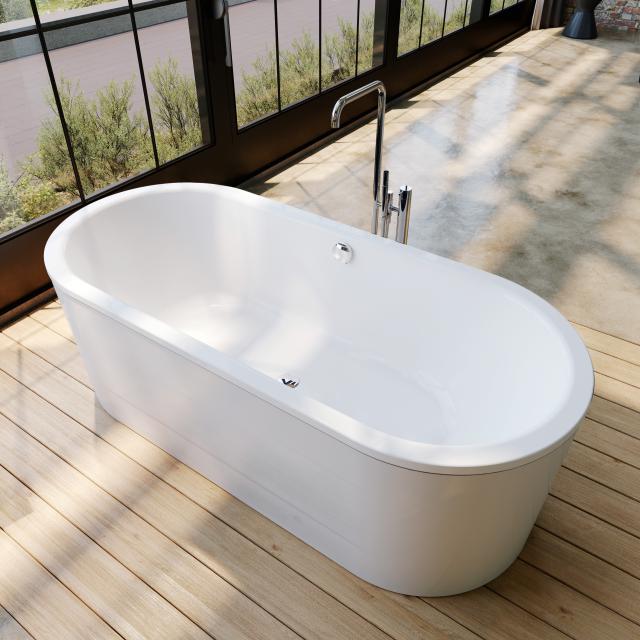 Kaldewei Classic Duo Oval freestanding oval bath white, with easy-clean finish, panel white