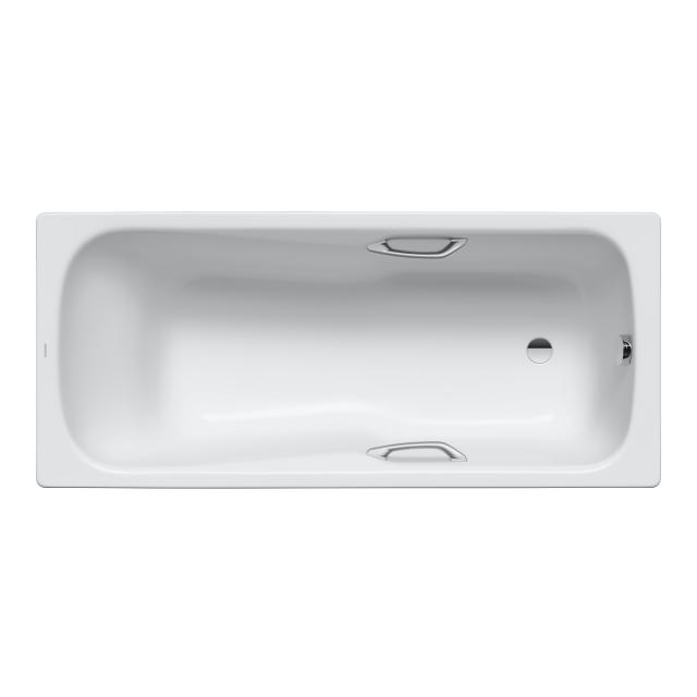 Kaldewei Dyna Set & Dyna Set Star rectangular bath with shower zone, built-in white, with easy-clean finish, for grip installation