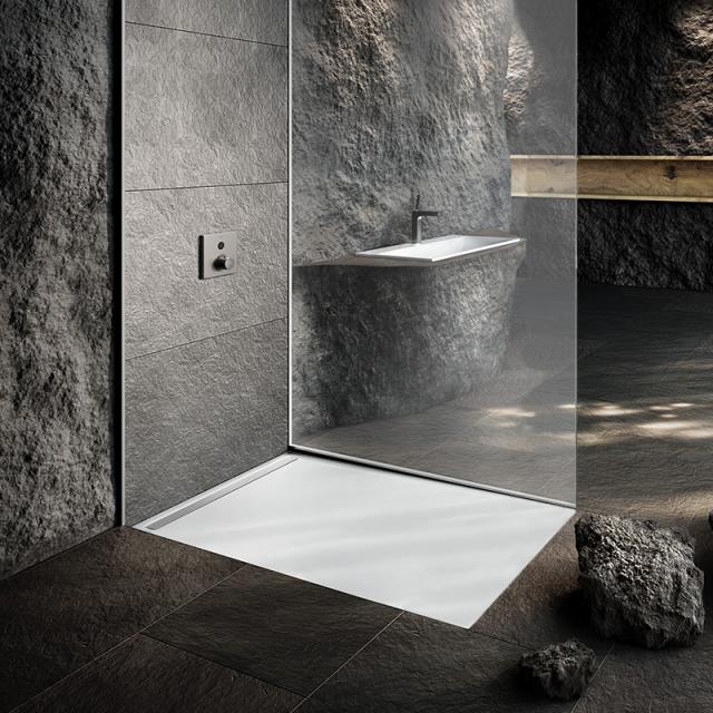 Kaldewei Nexsys floor-level shower element complete set matt white, with easy-clean finish, with ultra flat waste