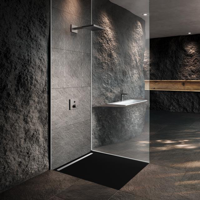 Kaldewei Nexsys floor-level shower element matt black, with Secure Plus
