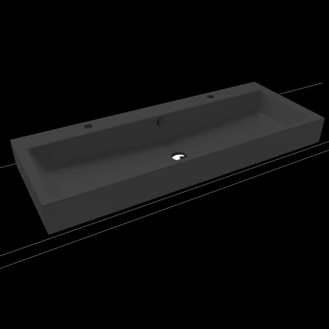 Kaldewei Puro double countertop washbasin matt black, with 2 tap holes