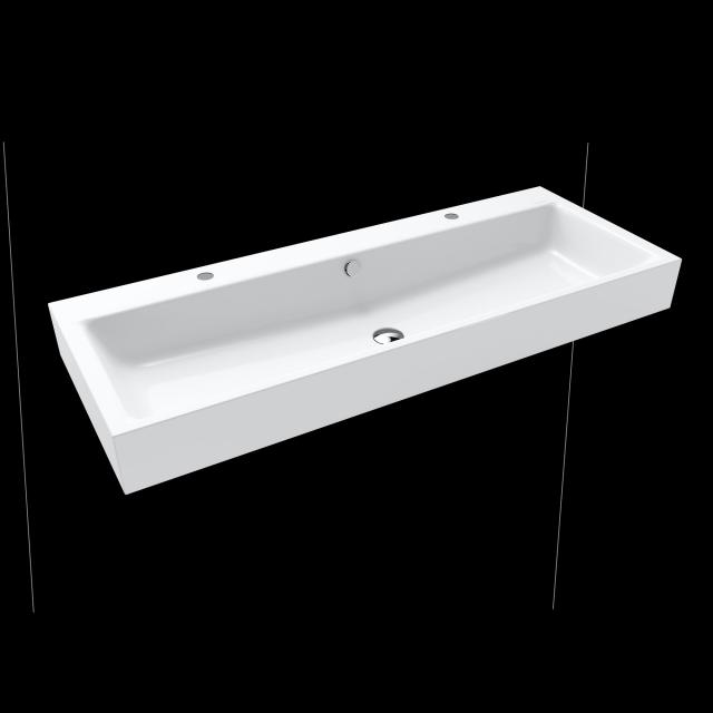 Kaldewei Puro double countertop washbasin white, with 2 tap holes