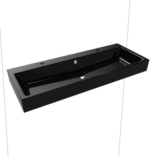 Kaldewei Puro double washbasin black, with 2 tap holes