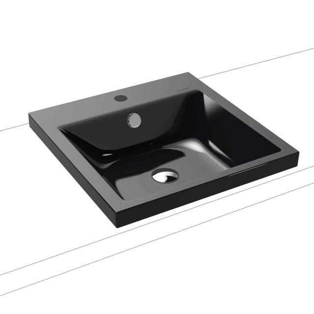 Kaldewei Puro drop-in washbasin black, with 1 tap hole
