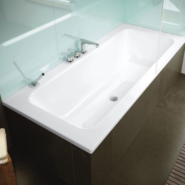 Kaldewei Puro Set Wide rectangular bath, built-in white