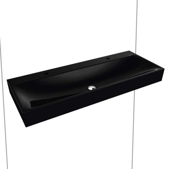 Kaldewei Silenio double washbasin black, with 2 tap holes, without overflow