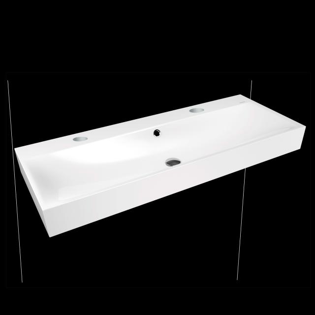 Kaldewei Silenio double washbasin white, with 2 tap holes, with overflow