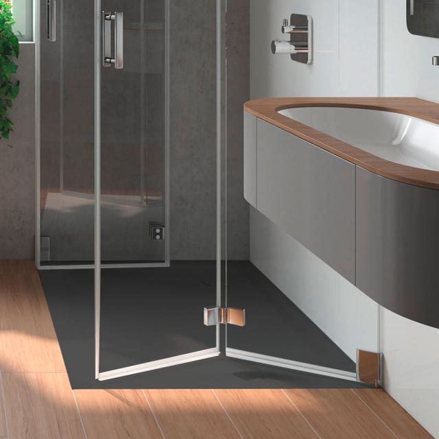 Kaldewei SuperPlan square/rectangular shower tray matt black, with Secure Plus