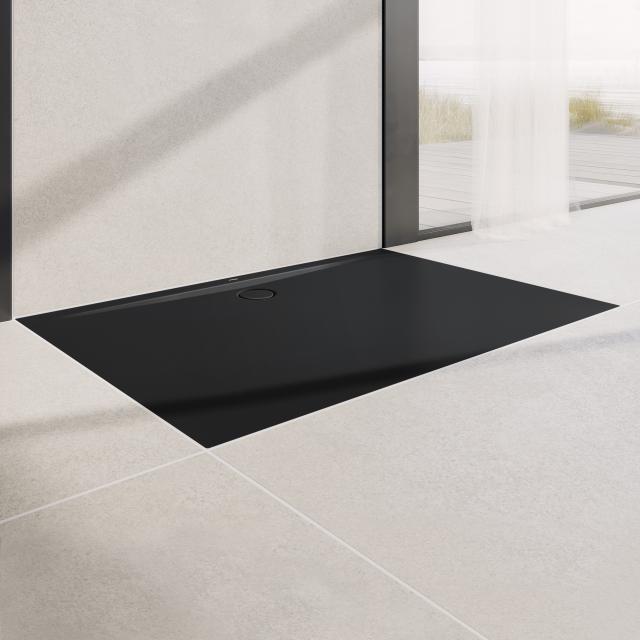 Kaldewei SuperPlan Zero rectangular/square shower tray matt black, with Secure Plus