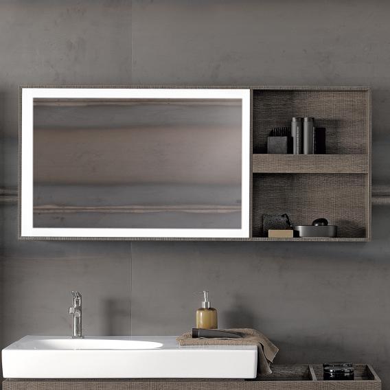 Geberit Citterio illuminated mirror element with shelf rack grey brown/mirrored