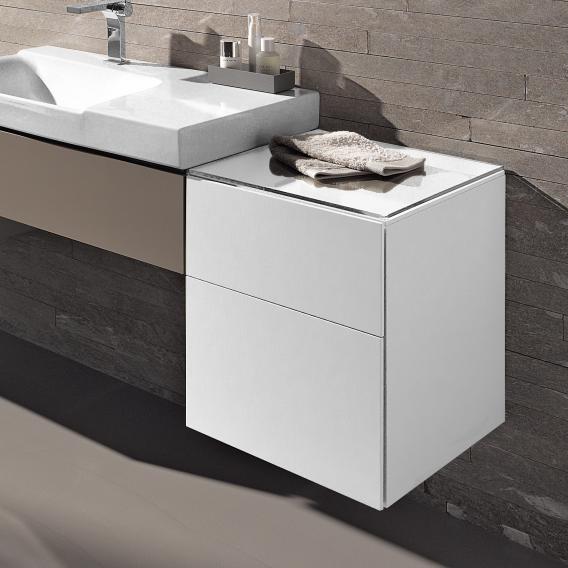 Geberit Xeno² side unit with 1 pull-out compartment and 1 drawer white high gloss