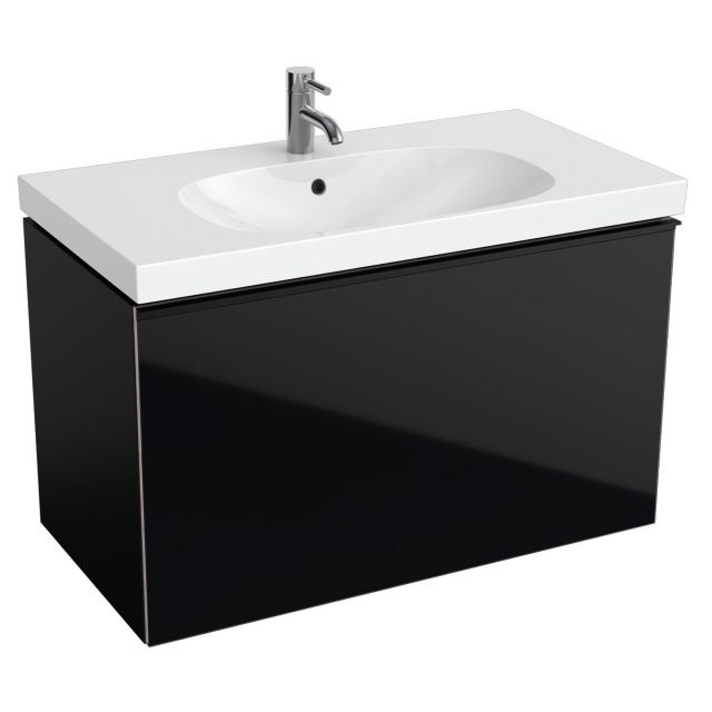 Geberit Acanto vanity unit with 1 pull-out compartment front black / corpus matt black