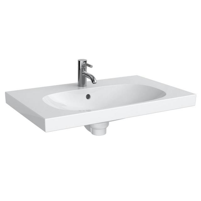 Geberit Acanto washbasin with overflow white, with KeraTect, with 1 tap hole