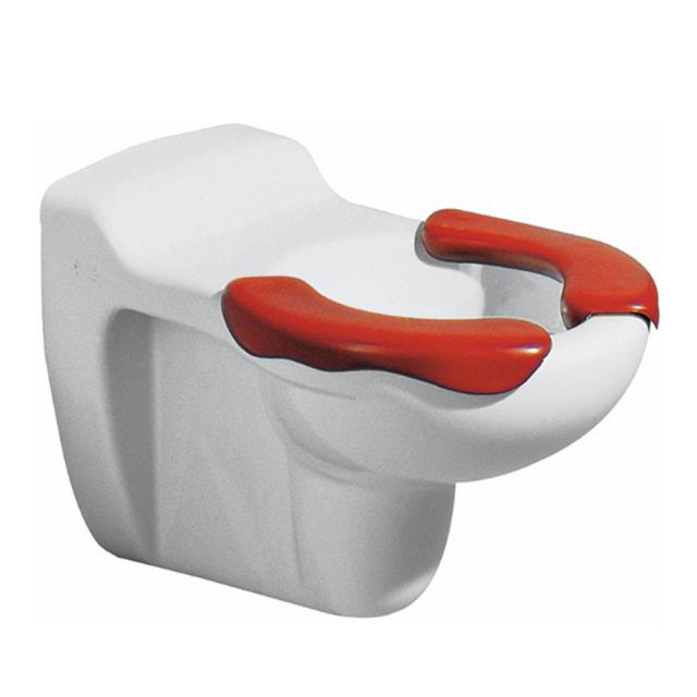 Geberit Bambini wall-mounted washdown toilet with seat pads white/red