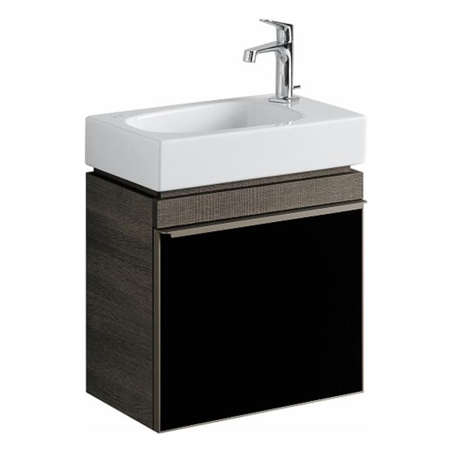 Geberit Citterio vanity unit for hand washbasin with 1 door front black / corpus grey brown