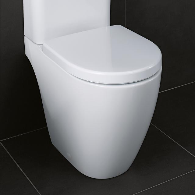 Geberit iCon floorstanding close-coupled washdown toilet, rimless white, with KeraTect
