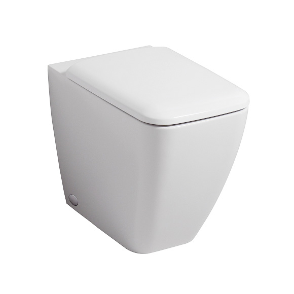 Geberit iCon Square floorstanding washdown toilet, rimless white, with KeraTect