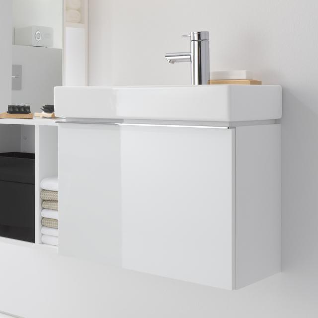 Geberit iCon vanity unit for hand washbasin with 1 pull-out compartment alpine high gloss