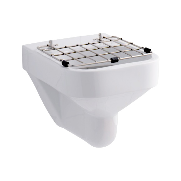 Geberit Publica utility sink with foldable, stainless steel grate