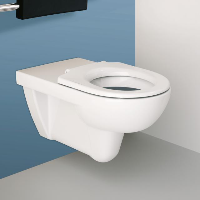 Geberit Renova Comfort wall-mounted washdown toilet with flush rim, white, with KeraTect
