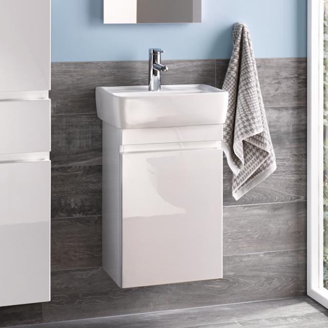 Geberit Renova Plan vanity unit for hand washbasin with 1 door front white high gloss / corpus white high gloss