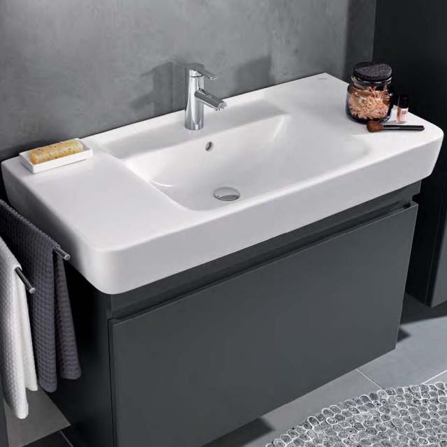 Geberit Renova Plan washbasin white, with 1 tap hole, with overflow