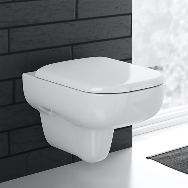 Geberit Smyle wall-mounted washdown toilet rimless, white, with KeraTect