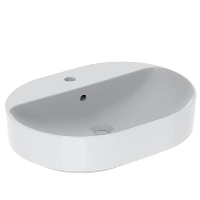 Geberit VariForm countertop basin, elliptical white, with KeraTect, with overflow