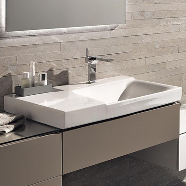 Geberit Xeno² washbasin with shelf white, with KeraTect, with 1 tap hole