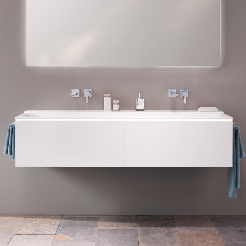 Geberit Xeno² Meuble sous-lavabo pour lavabo double avec 2 tiroirs, 500347001