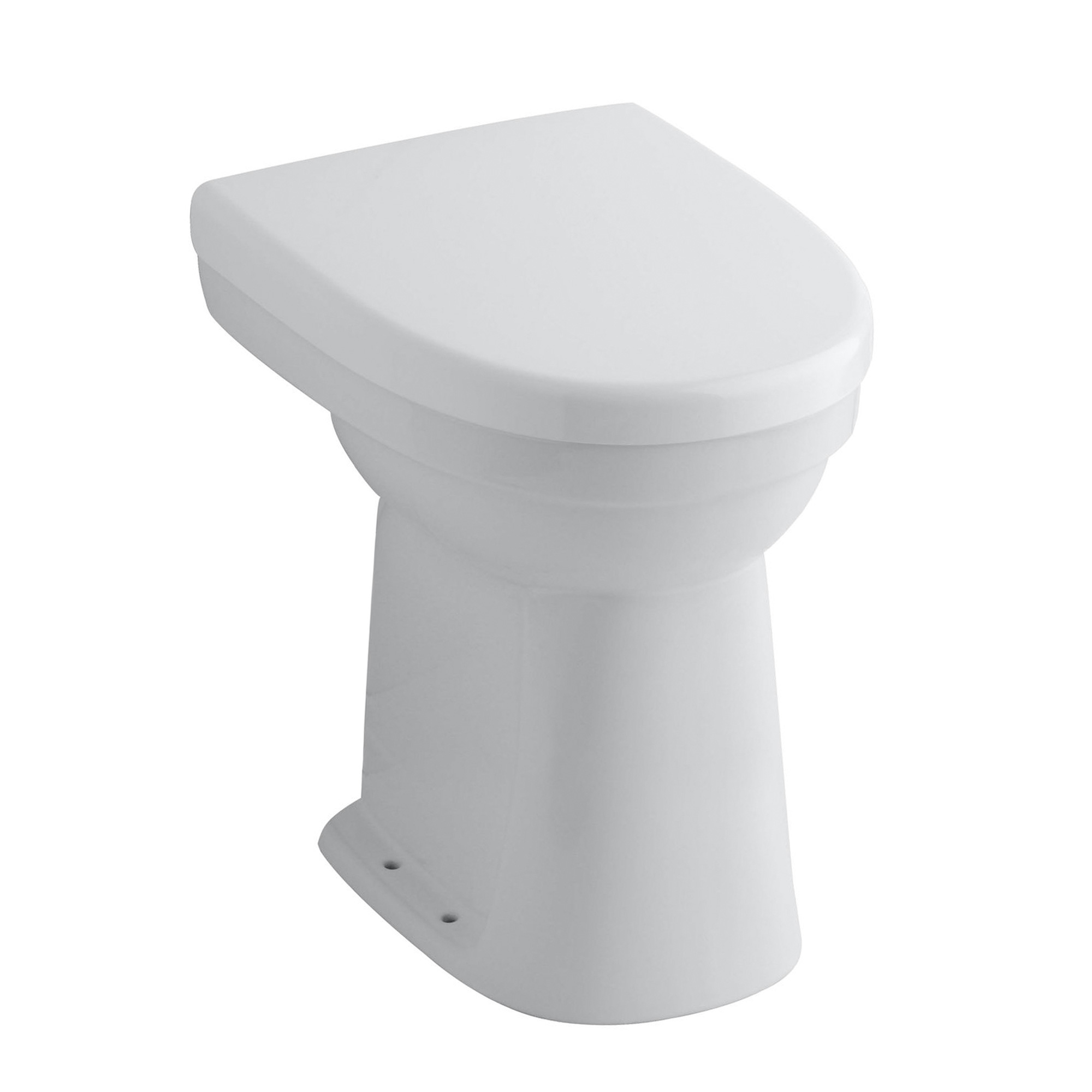 Stand-WC Weiß Flachspüler Abgang waagerecht Toilette Klo WC Stehend Badmöbel NEU 