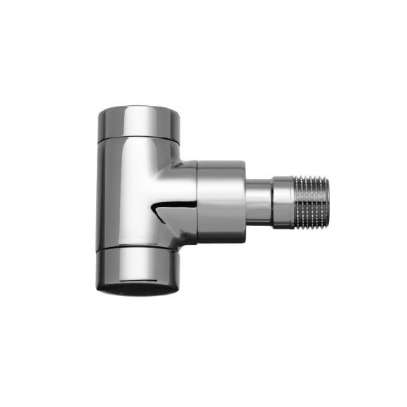 NPH Leva 15 mm Grande foro Tee valvola di isolamento - Cromata - Flusso pieno