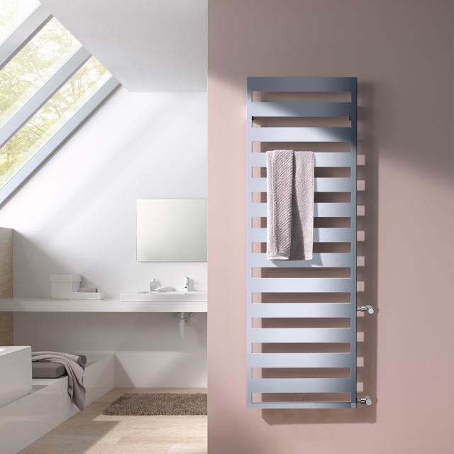 Kermi Casteo-D towel radiator as a replacement model for hot water or mixed operation metallica, 760 Watt, CD 50 cm, connection right