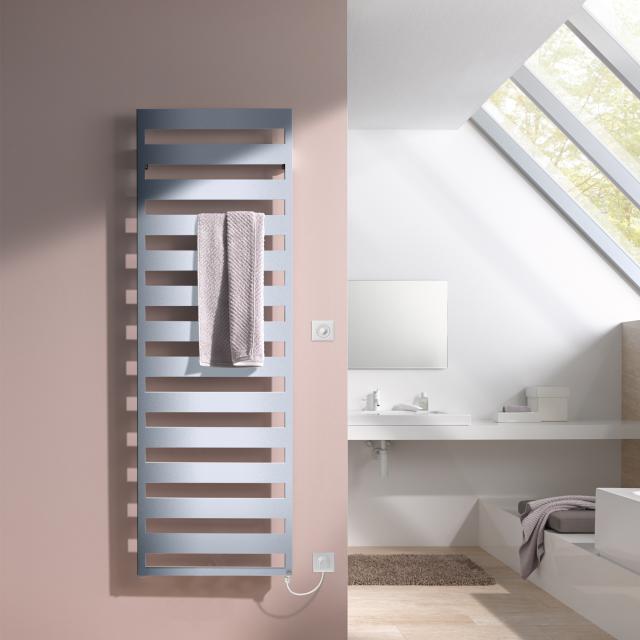 Kermi Casteo-E towel radiator for purely electrical operation metallica, 800 Watt, electric set WFS right