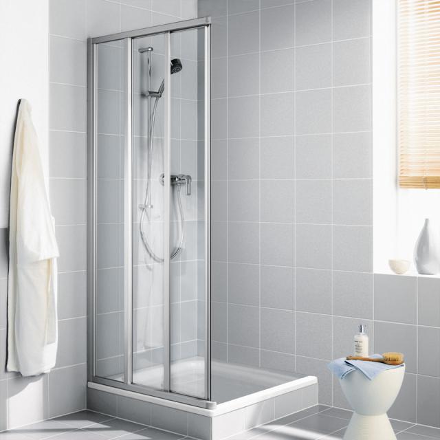 Kermi Folding Shower Door In White Ibiza 2000 FTD 900mm x 1850mm