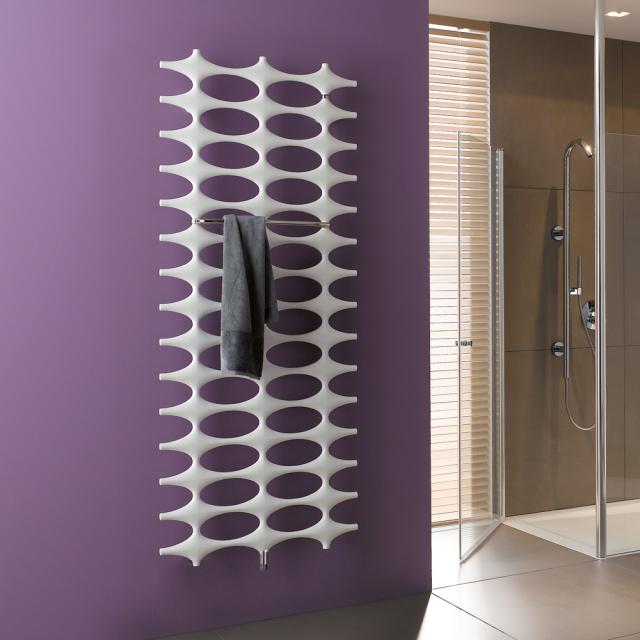 Kermi Ideos-V towel radiator with built-in thermostatic valve for all hot water operation white, 772 Watt