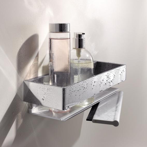 Keuco Edition 11 shower basket with squeegee silver anodised/chrome
