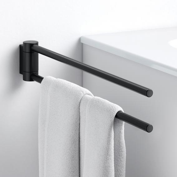 Keuco Plan Black Selection Double Towel Bar 14918370000 Reuter - Bathroom Towel Rack Plans