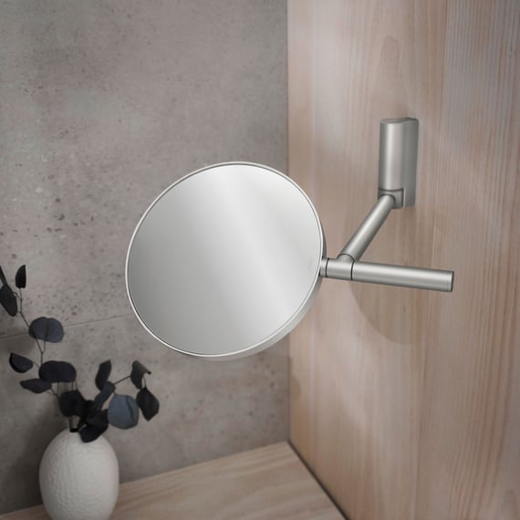 Miroir Cosmétique 360° Pliable - Grossissement X10 Avec Crochet Télescopique 50cm - Maquillage Rasage
