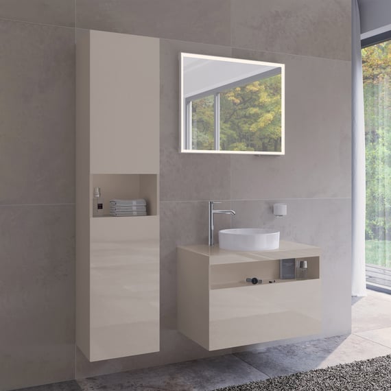Comodino con sportello 4 gambe di legno di pino design scandinavo