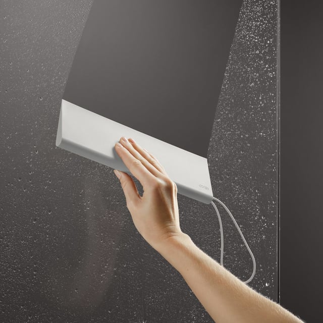 Raclette De Douche Design HAMBOURG - Support En Silicone Sans Perçage - Adhésif 3M - Blanc - 23 Cm - Moderne Et Antidérapante - 4