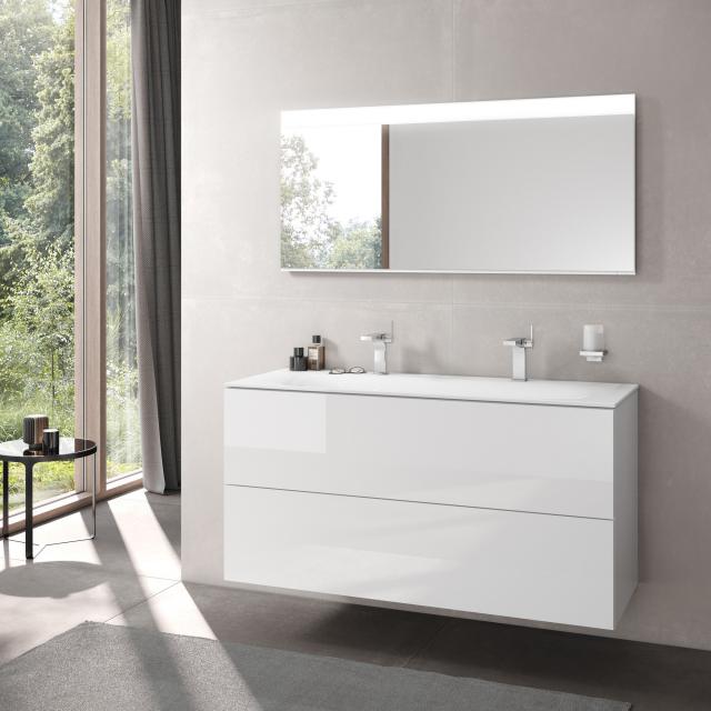 Keuco EDITION 11 ceramic double washbasin with 2 tap holes, without overflow