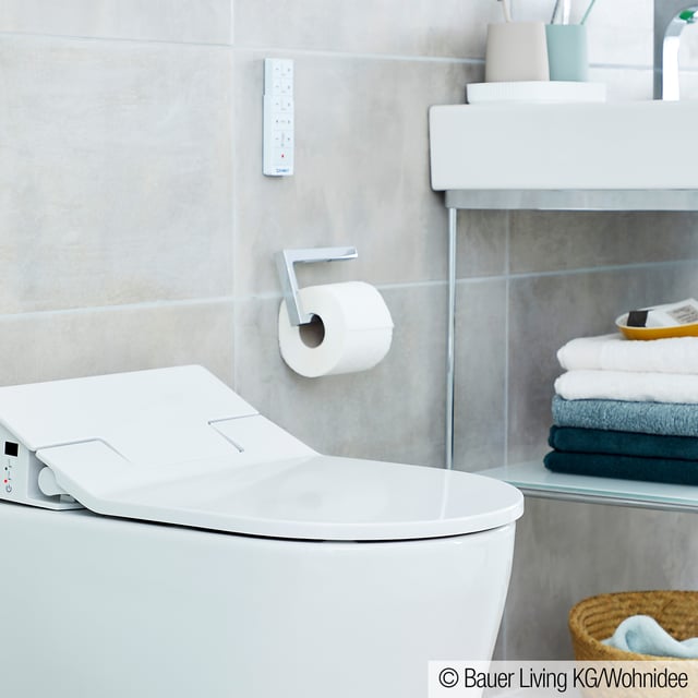 IDesign Kent Dérouleur Papier WC Autoportant Avec Couvercle – Stockage 3 Rouleaux, Design Compact Blanc
